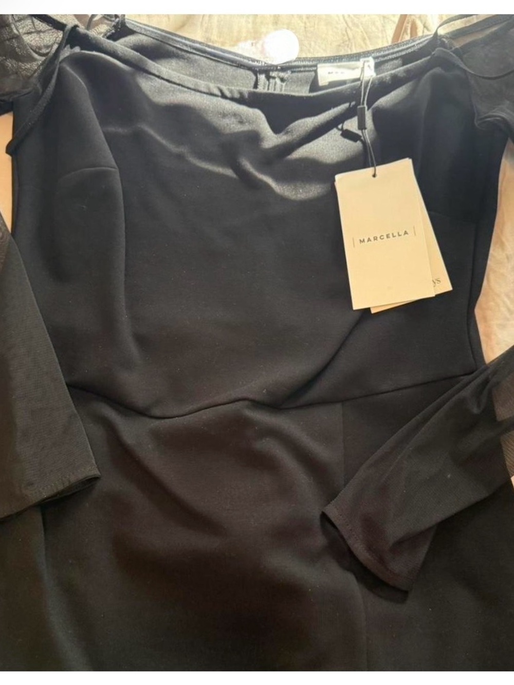Marcella Black Long Sleeve Dress